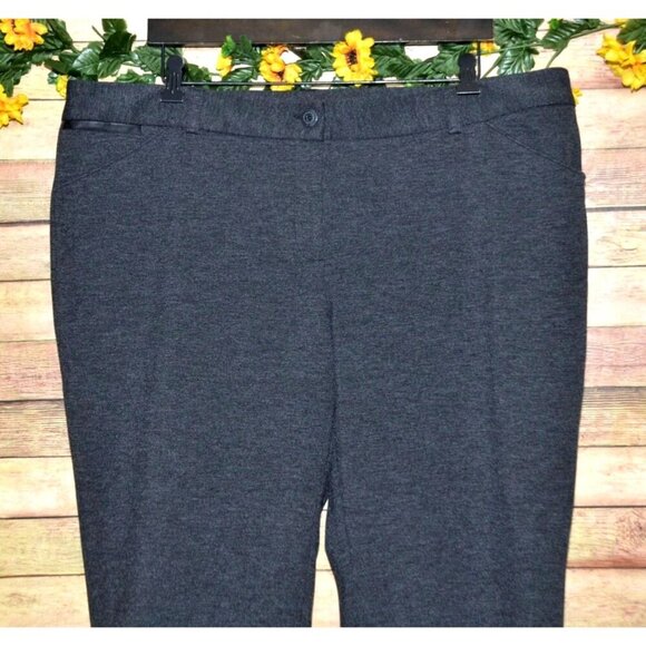 Alfani Pants Women 18 Charcoal Gray Curvy Fit Dress Trouser Straight Leg Career - Picture 2 of 8